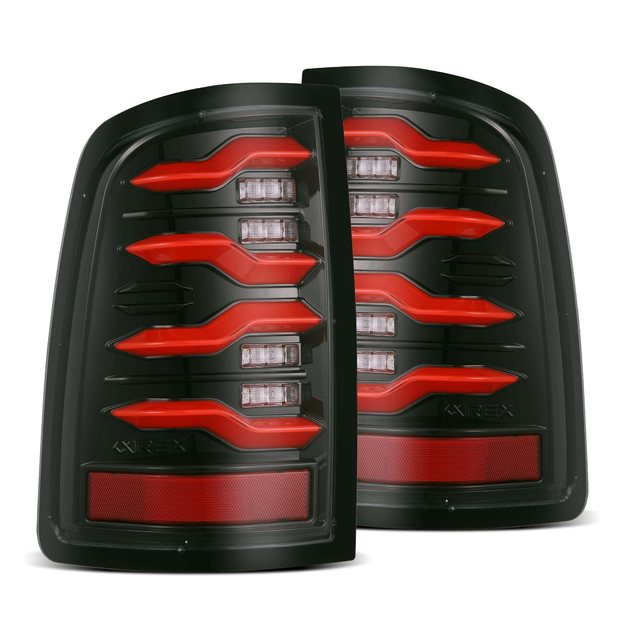 09-18 Ram Truck LUXX-Series LED Tail Lights Black-Red - Apollo Off-Road