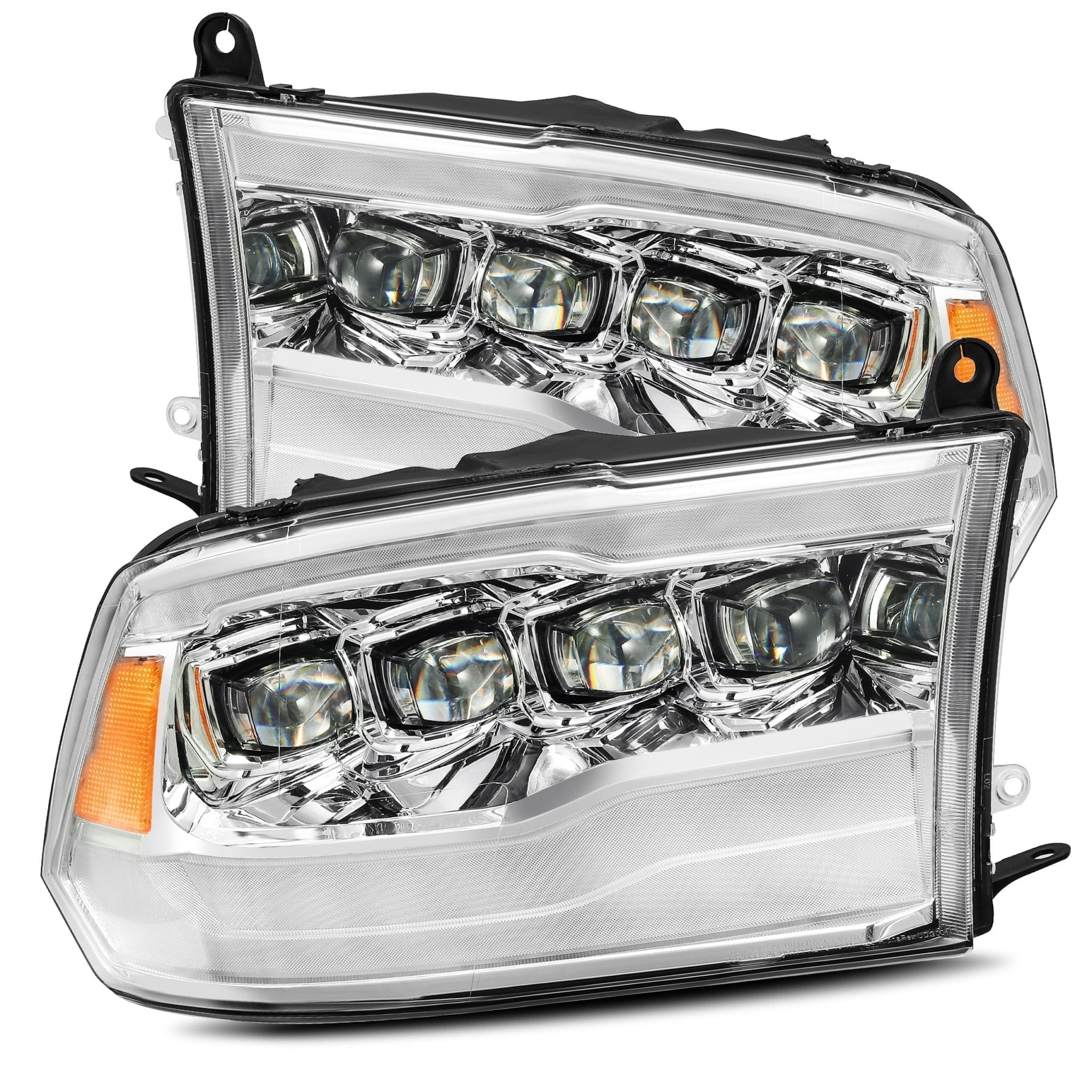 09-18 Ram Truck NOVA-Series LED Projector Headlights Plank Style Design Chrome - Apollo Off-Road