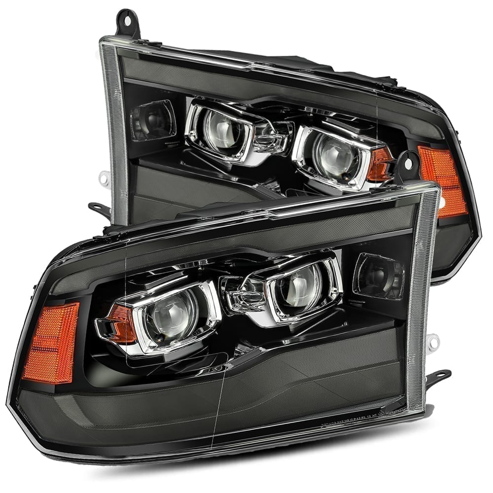 09-18 Ram Truck PRO-Series Projector Headlights Plank Style Design Black - Apollo Off-Road