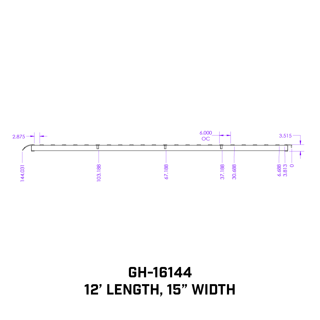 1 pair Heavy Duty 12 foot Aluminum Loading Ramps 15" x 144" 4K Capacity Per Ramp - Apollo Off-Road