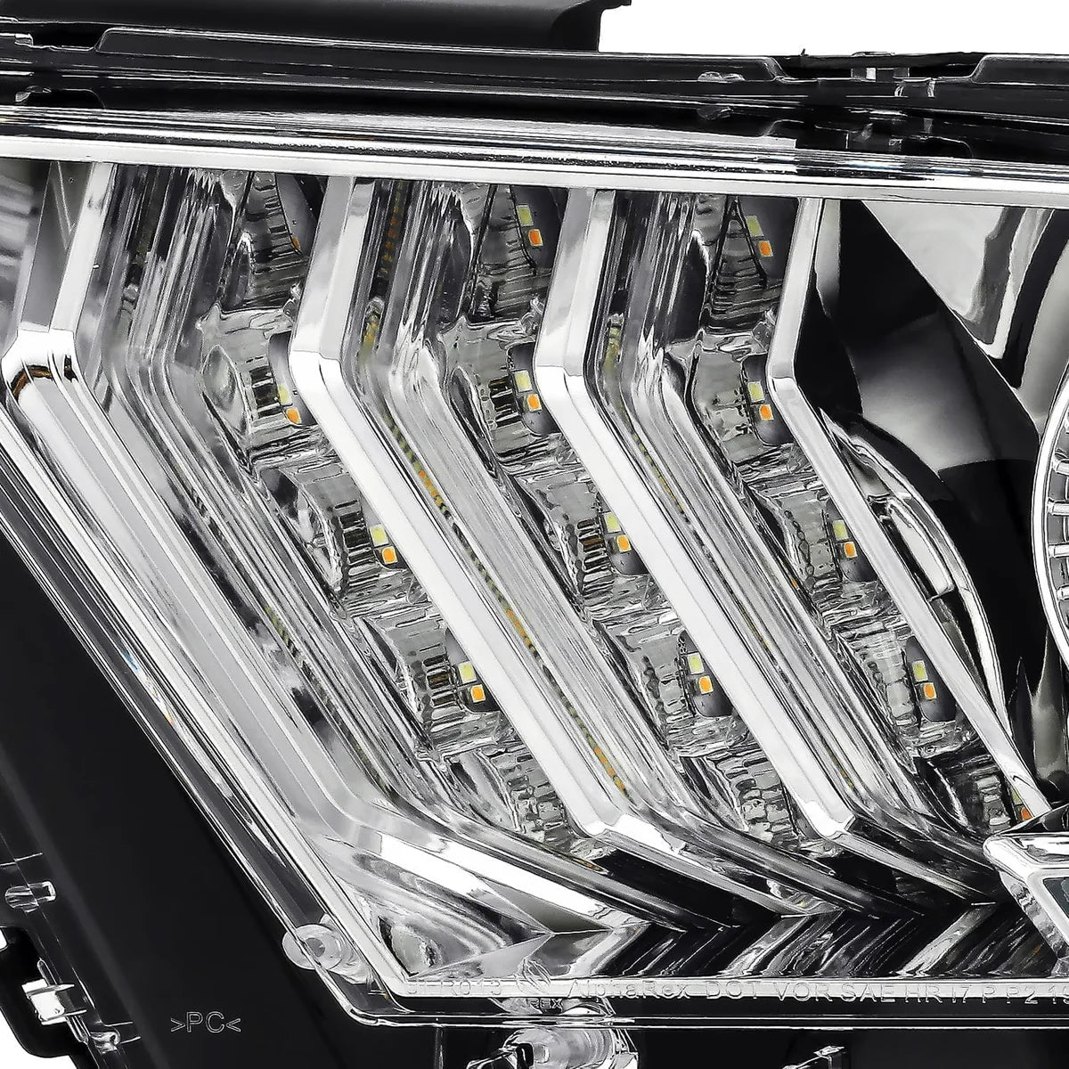 10-12 Ford Mustang LUXX-Series LED Projector Headlights in Chrome - Apollo Off-Road