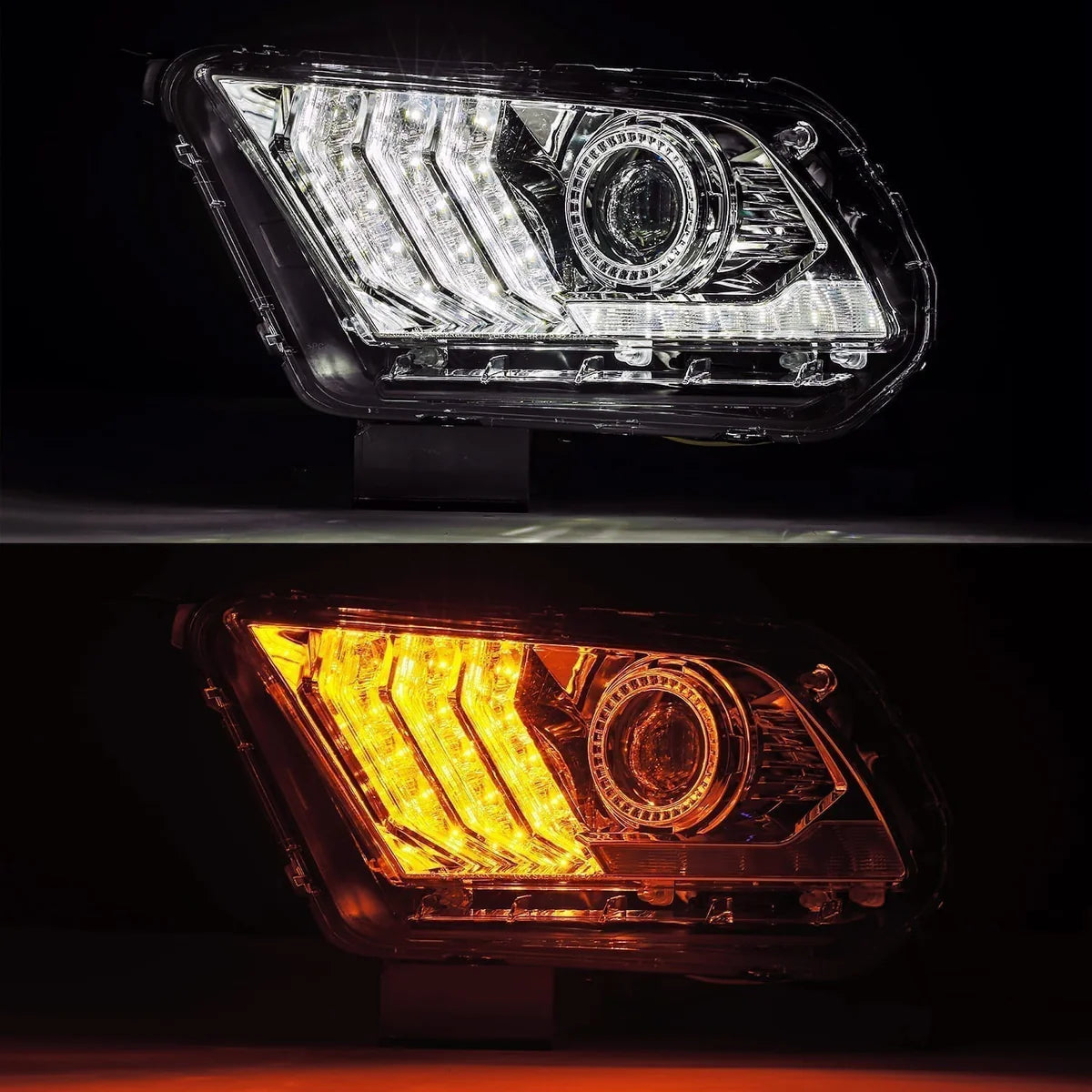10-12 Ford Mustang LUXX-Series LED Projector Headlights in Chrome - Apollo Off-Road