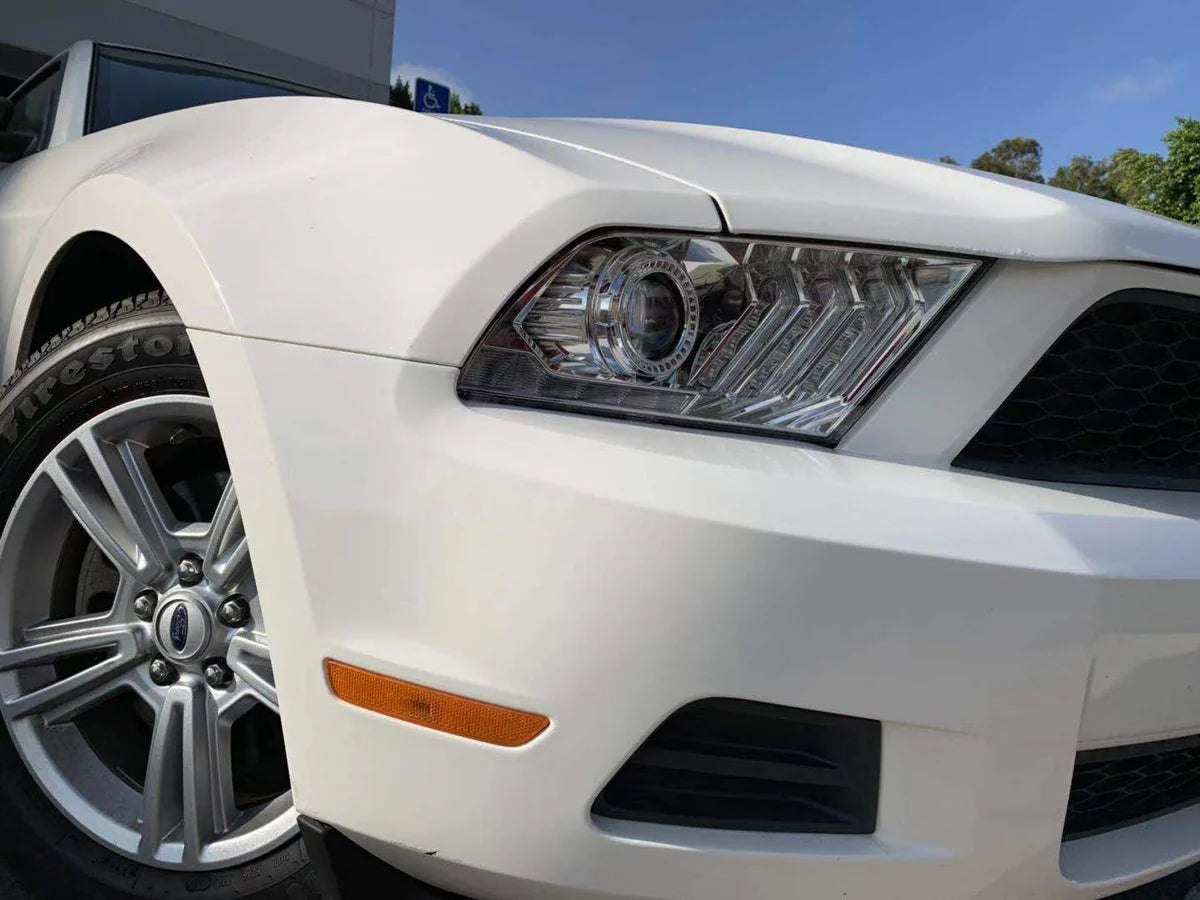 10-12 Ford Mustang LUXX-Series LED Projector Headlights in Chrome - Apollo Off-Road