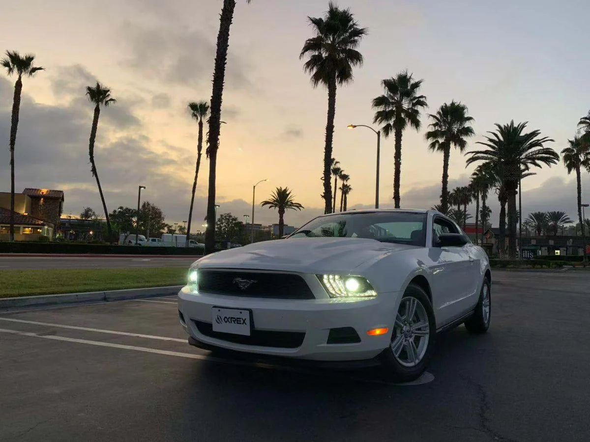 10-12 Ford Mustang LUXX-Series LED Projector Headlights in Chrome - Apollo Off-Road