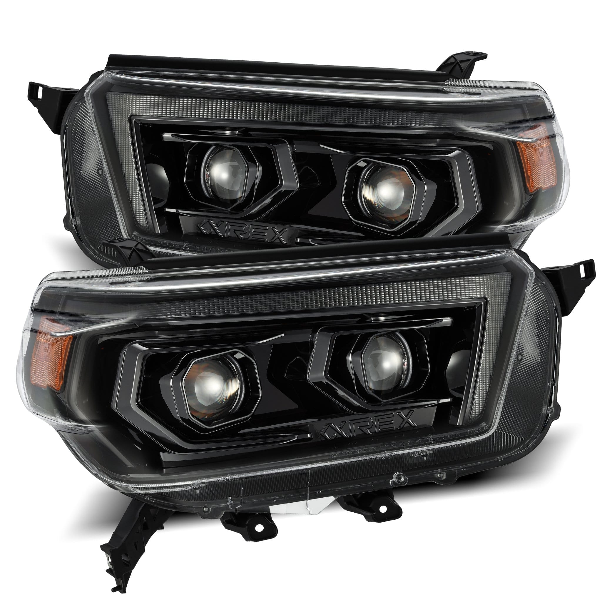 10-13 Toyota 4Runner PRO-Series Halogen Projector Headlights Alpha-Black - Apollo Off-Road