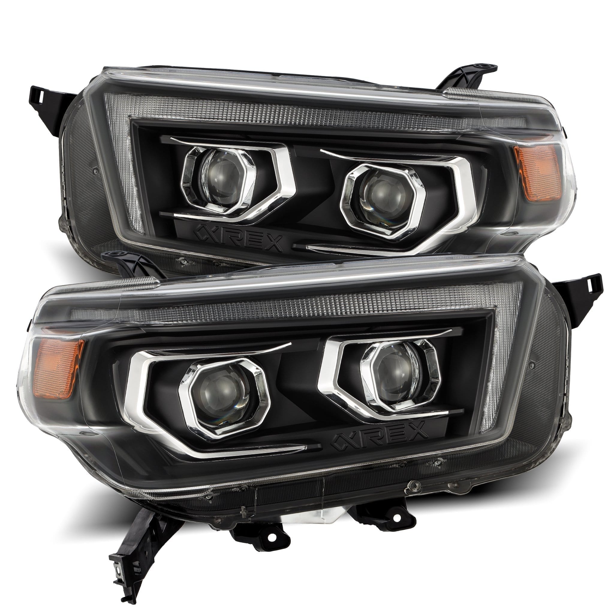 10-13 Toyota 4Runner PRO-Series Halogen Projector Headlights Black - Apollo Off-Road