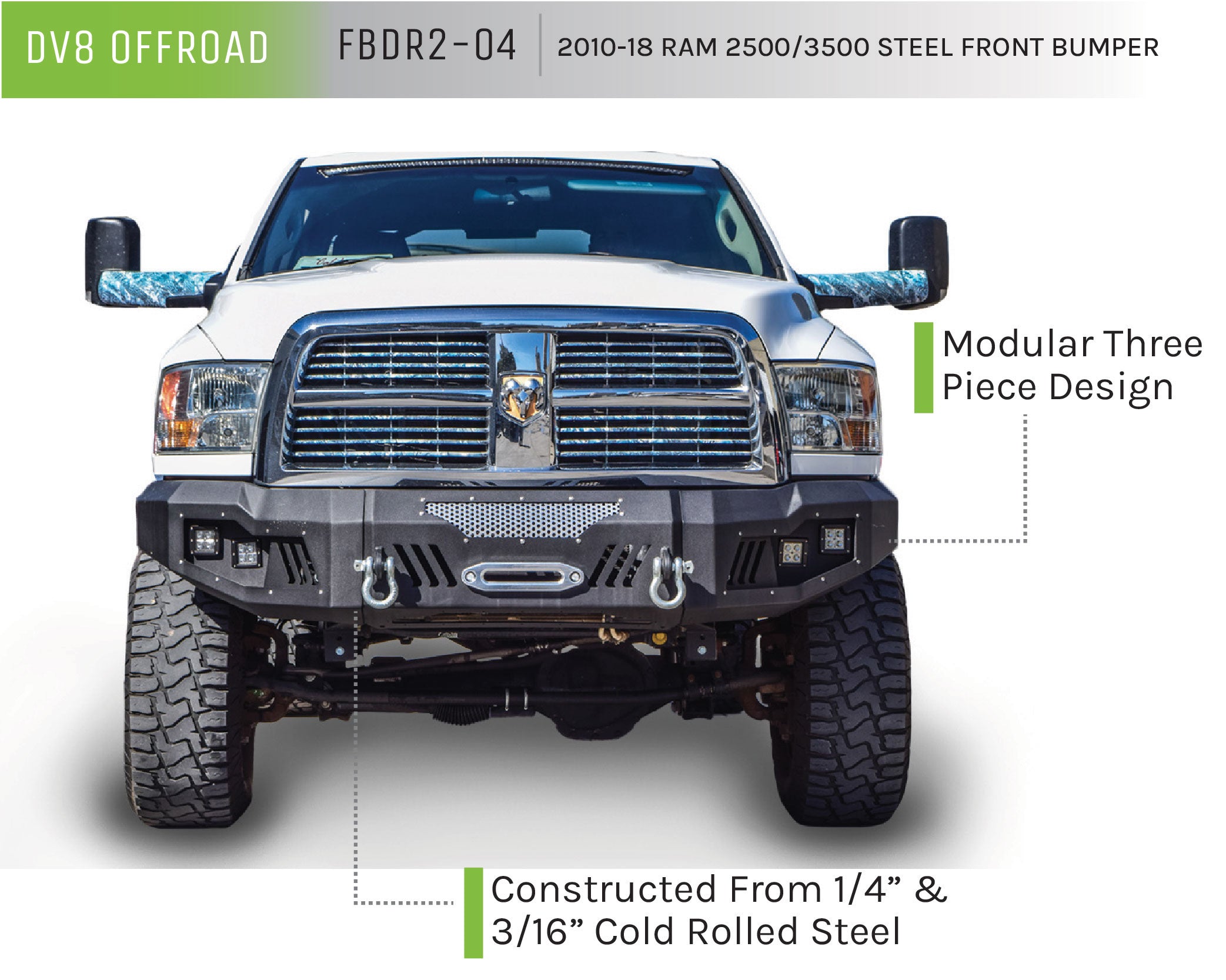 10-18 RAM 2500/3500 Truck Front Full Size Bumper - Apollo Off-Road