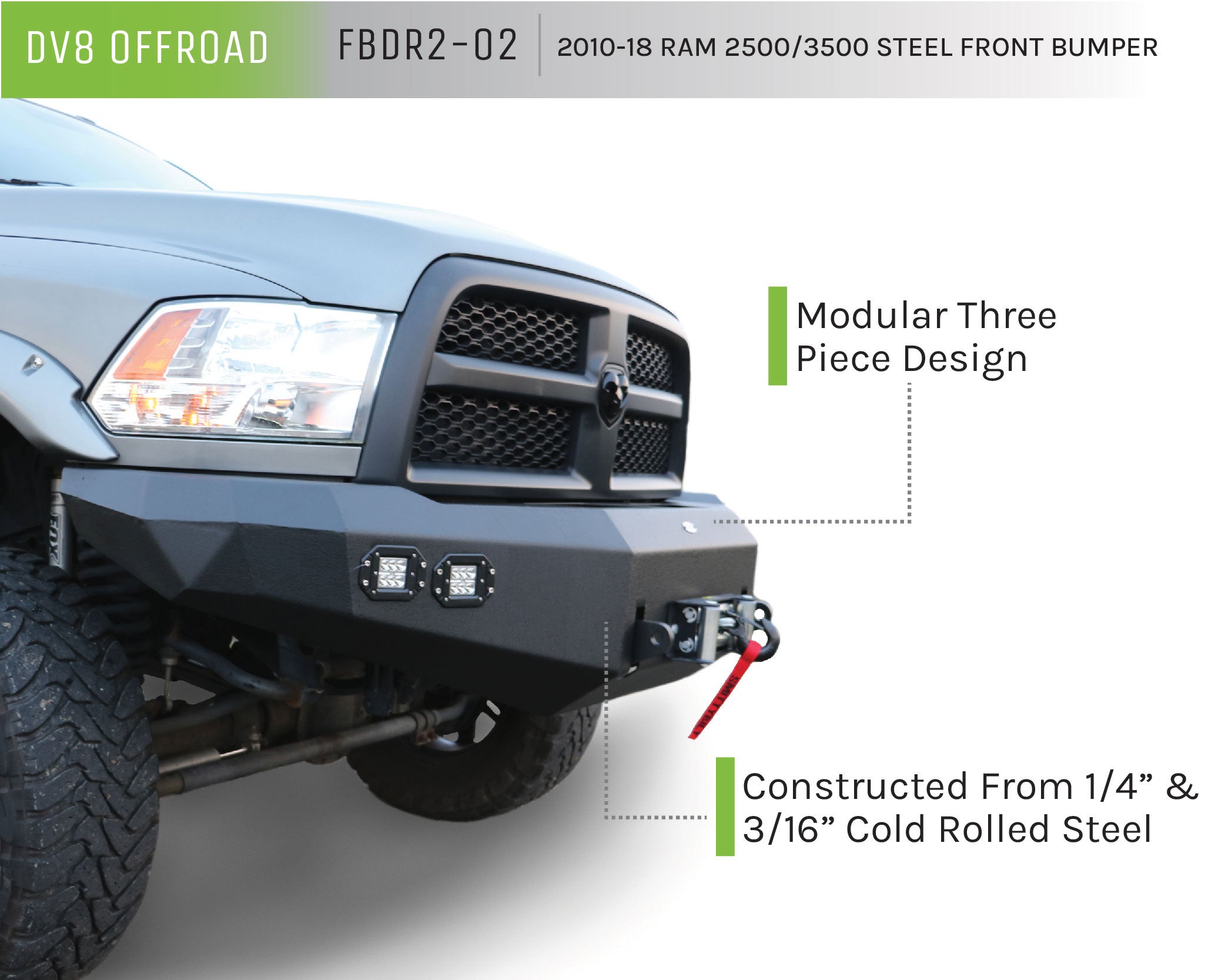 10-18 RAM 2500/3500 Truck Front Full Size Bumper - Apollo Off-Road