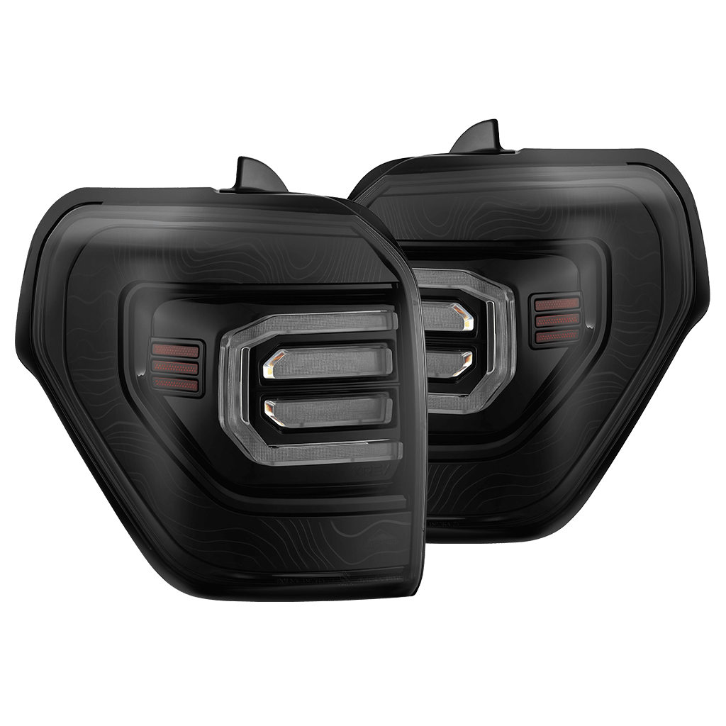 10-24 Toyota 4Runner TOPO-ETCH NOVA-Series Prismatic LED Tail Lights Alpha-Black - Apollo Off-Road
