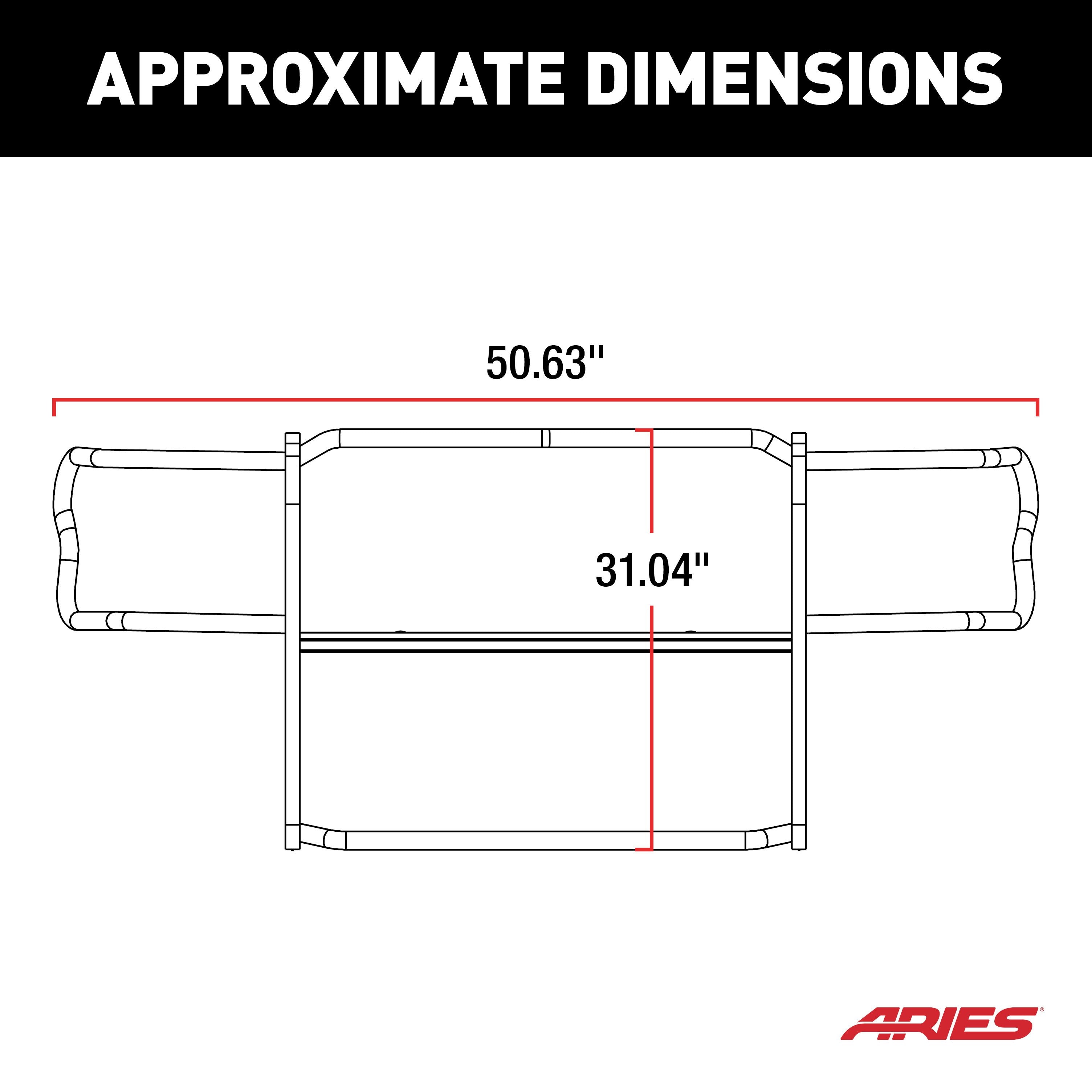 ARIES Black Steel Grille Guard, 2018-2026 Jeep Wrangler, 2020-2026 Jeep Gladiator