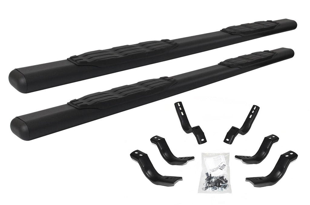 5 Inch 1000 Series Side Steps with Mounting Brackets Kit Textured Black 2019-2026 Silverado/Sierra 1500/2500 HD Crew Cab Go Rhino
