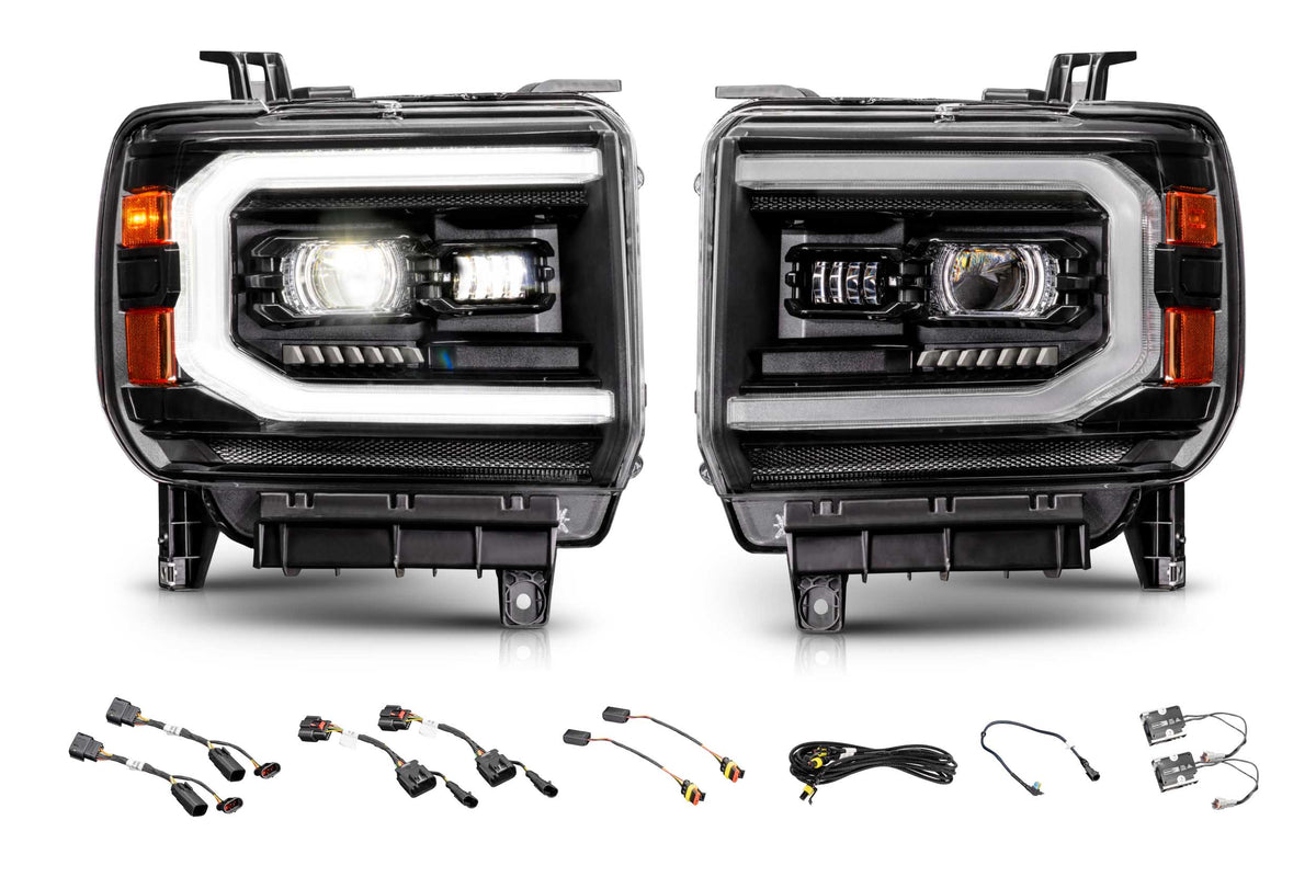 Morimoto XB Evo Hybrid Headlights: 14-18 GMC Sierra / 15-19 GMC Sierra HD (Set)