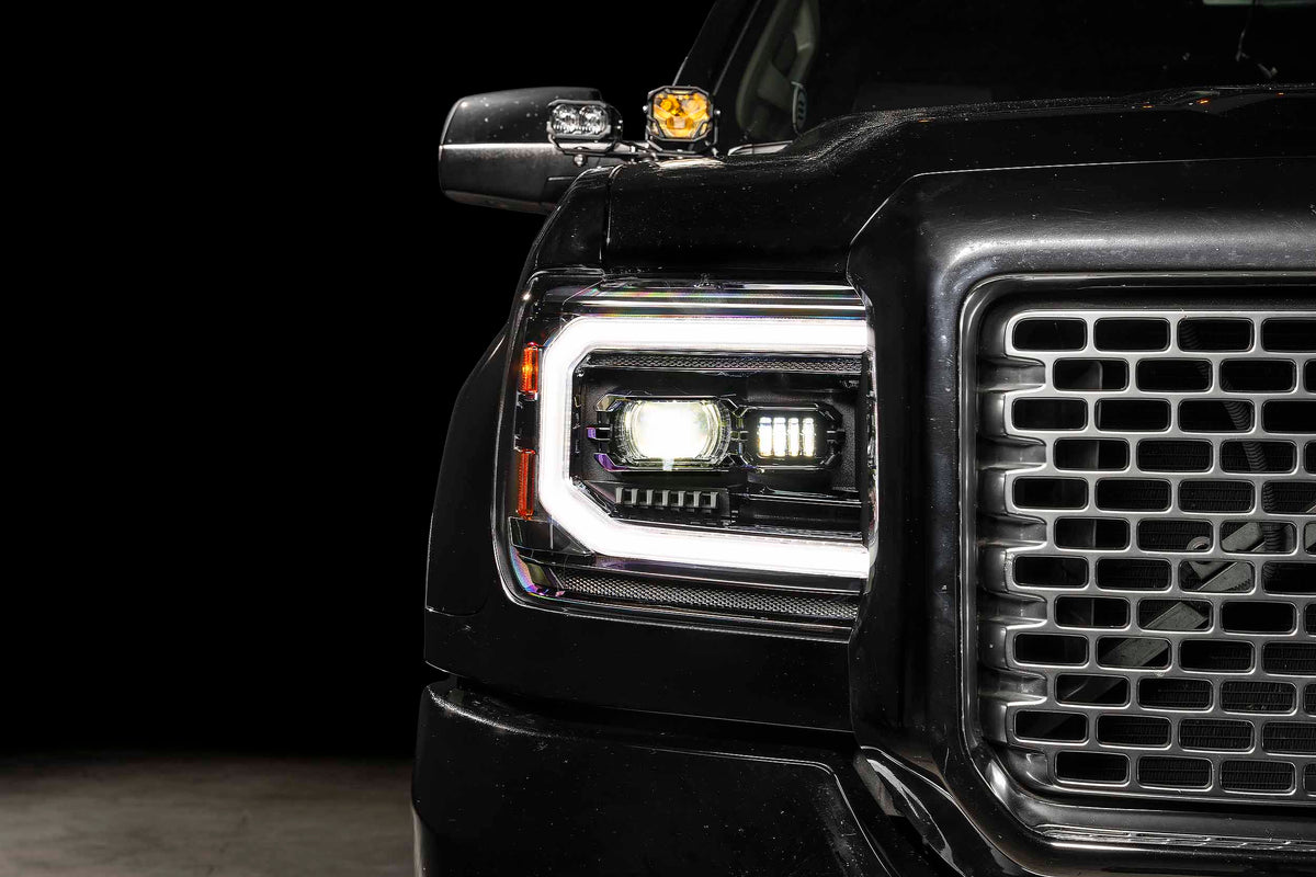 Morimoto XB Evo Hybrid Headlights: 14-18 GMC Sierra / 15-19 GMC Sierra HD (Set)