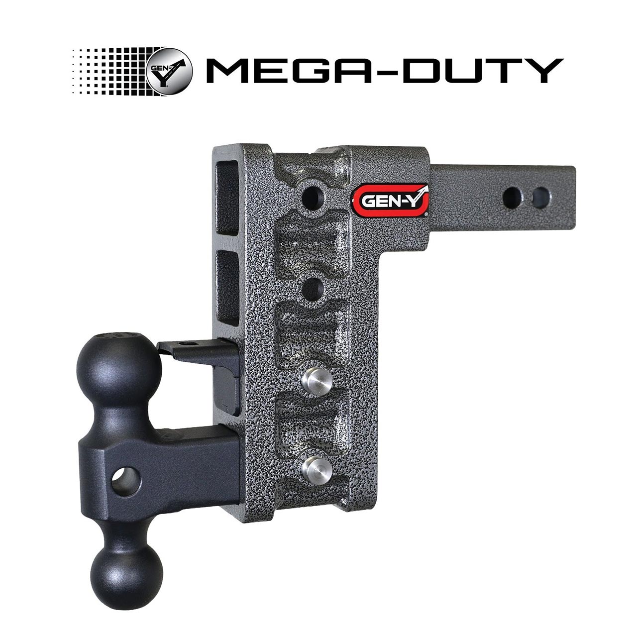 GEN-Y Hitch MEGA-DUTY 2" Shank 22.5" Drop 1.5K TW 10K Hitch & Dual-Ball & Pintle Lock & Stabilizer Kit