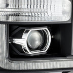 11-16 Ford F-250/350/450/550 Super Duty PRO-Series Halogen Projector Headlights Black - Apollo Off-Road