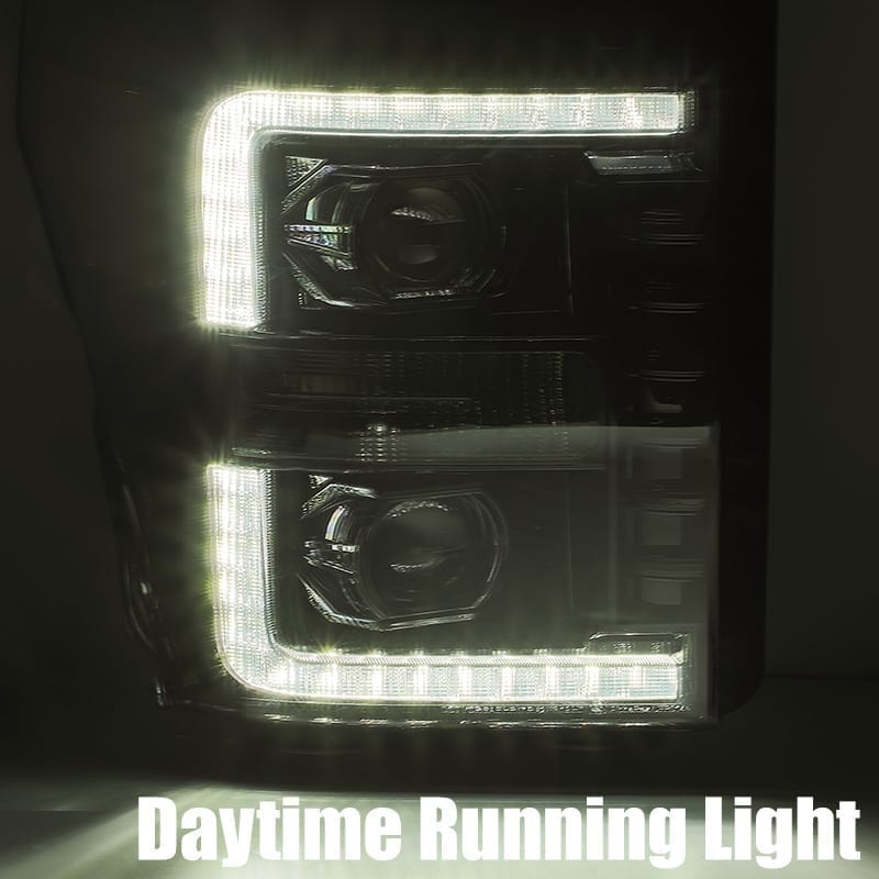 11-16 Ford F-250/350/450/550 Super Duty PRO-Series Halogen Projector Headlights Black - Apollo Off-Road