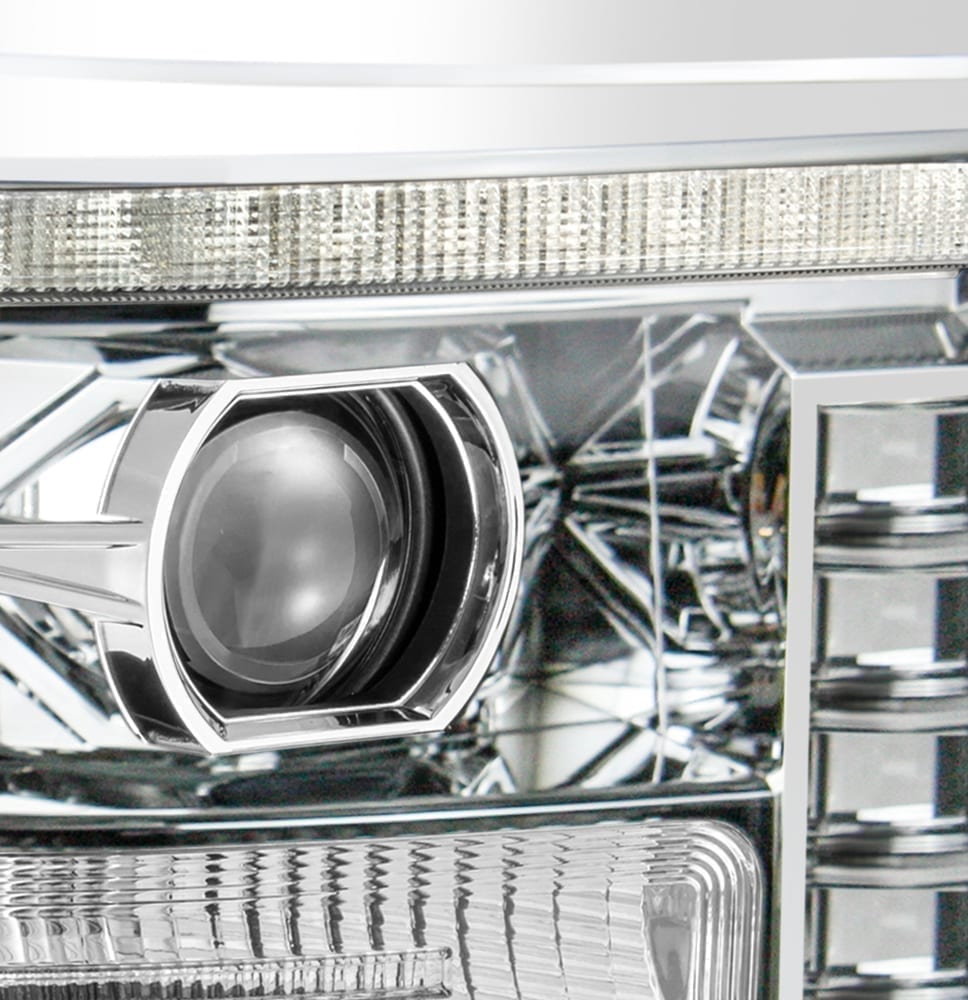 11-16 Ford F-250/350/450/550 Super Duty PRO-Series Halogen Projector Headlights Chrome - Apollo Off-Road