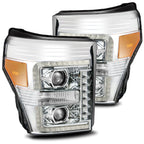 11-16 Ford F-250/350/450/550 Super Duty PRO-Series Halogen Projector Headlights Chrome - Apollo Off-Road