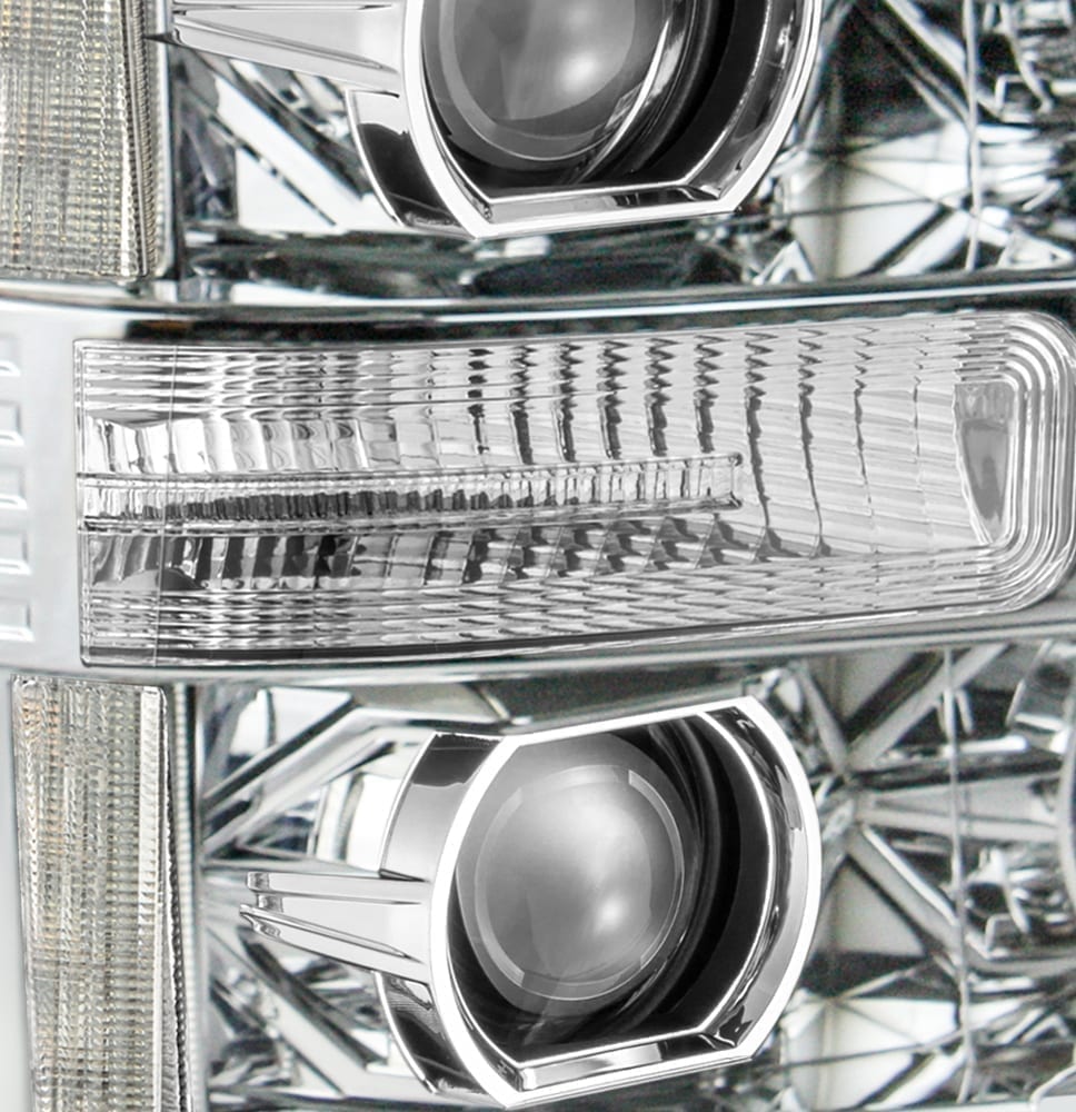 11-16 Ford F-250/350/450/550 Super Duty PRO-Series Halogen Projector Headlights Chrome - Apollo Off-Road