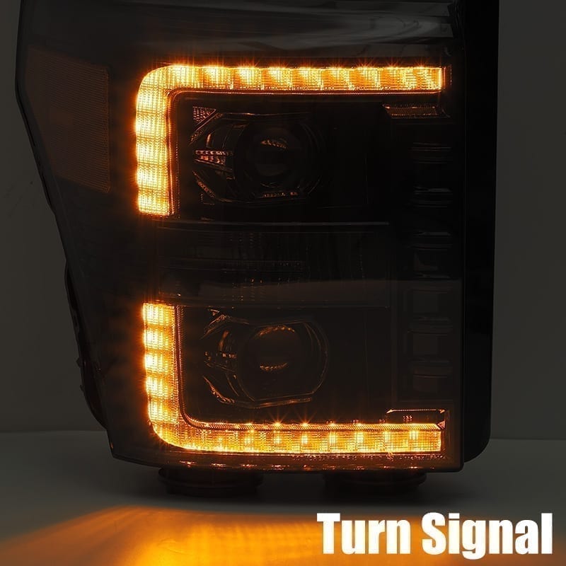 11-16 Ford F-250/350/450/550 Super Duty PRO-Series Halogen Projector Headlights Chrome - Apollo Off-Road