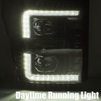 11-16 Ford SuperDuty LUXX-Series LED Projector Headlights Plank Style Design Black - Apollo Off-Road