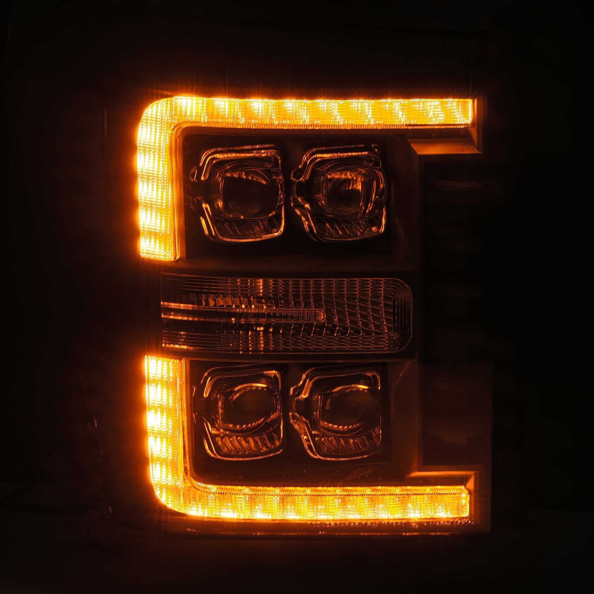 11-16 Ford SuperDuty NOVA-Series LED Projector Headlights in Alpha- Black - Apollo Off-Road