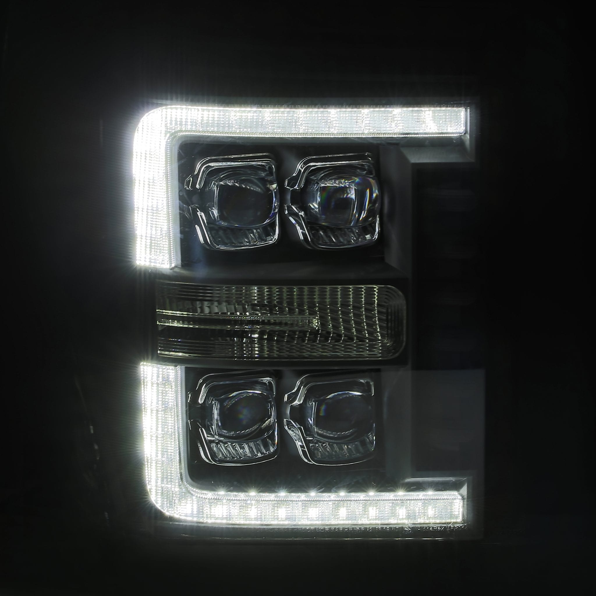 11-16 Ford SuperDuty NOVA-Series LED Projector Headlights in Alpha- Black - Apollo Off-Road