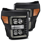 11-16 Ford SuperDuty NOVA-Series LED Projector Headlights in Black - Apollo Off-Road