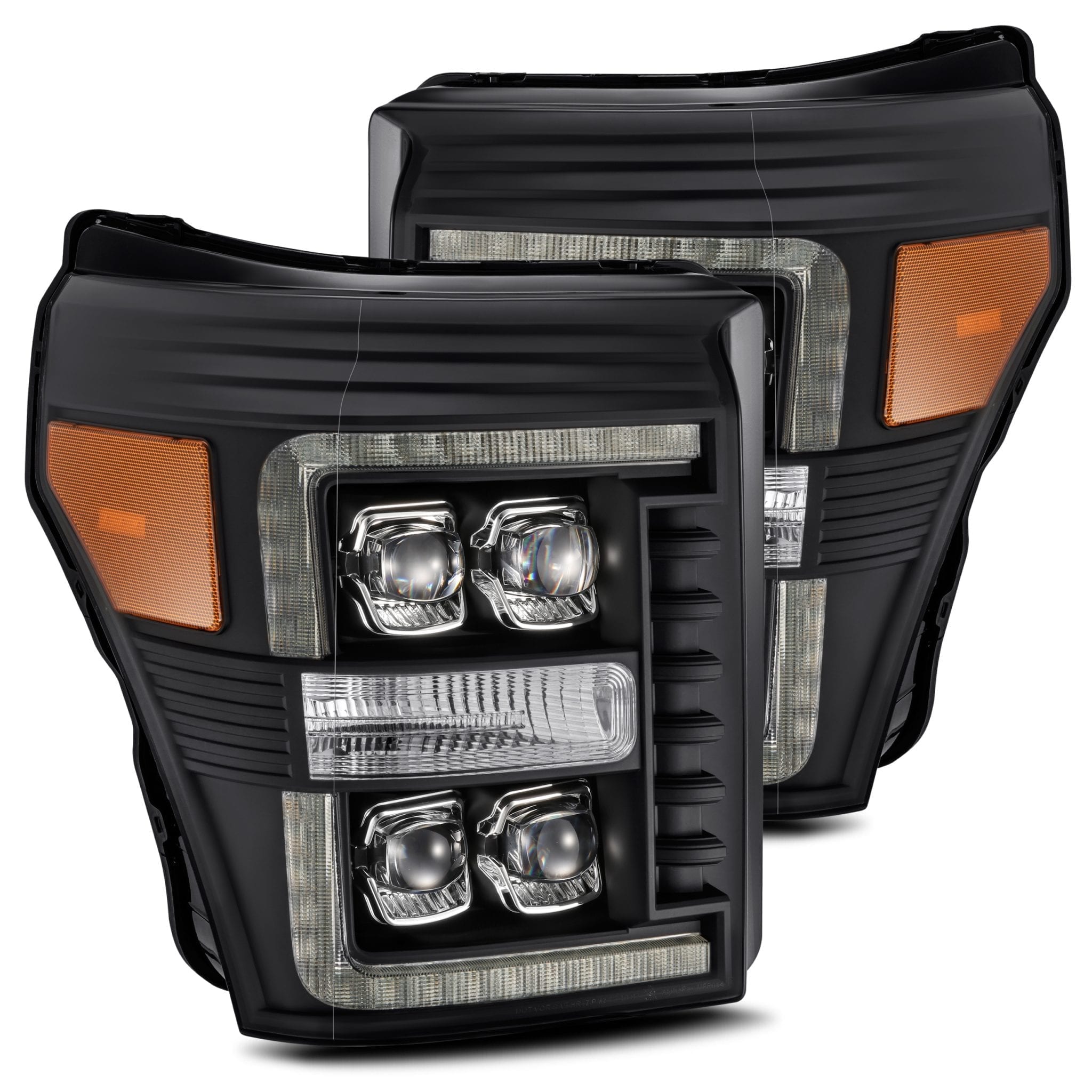 11-16 Ford SuperDuty NOVA-Series LED Projector Headlights in Black - Apollo Off-Road