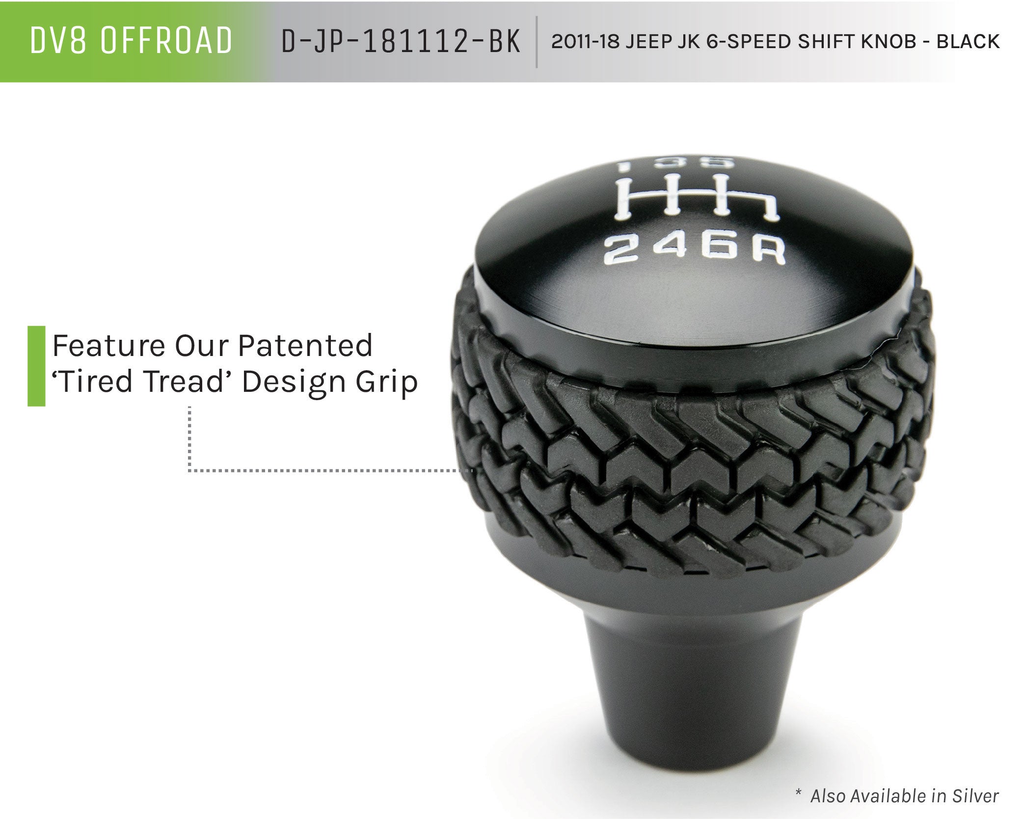 11-18 Jeep JK 6-Speed Shift Knob; Black - Apollo Off-Road