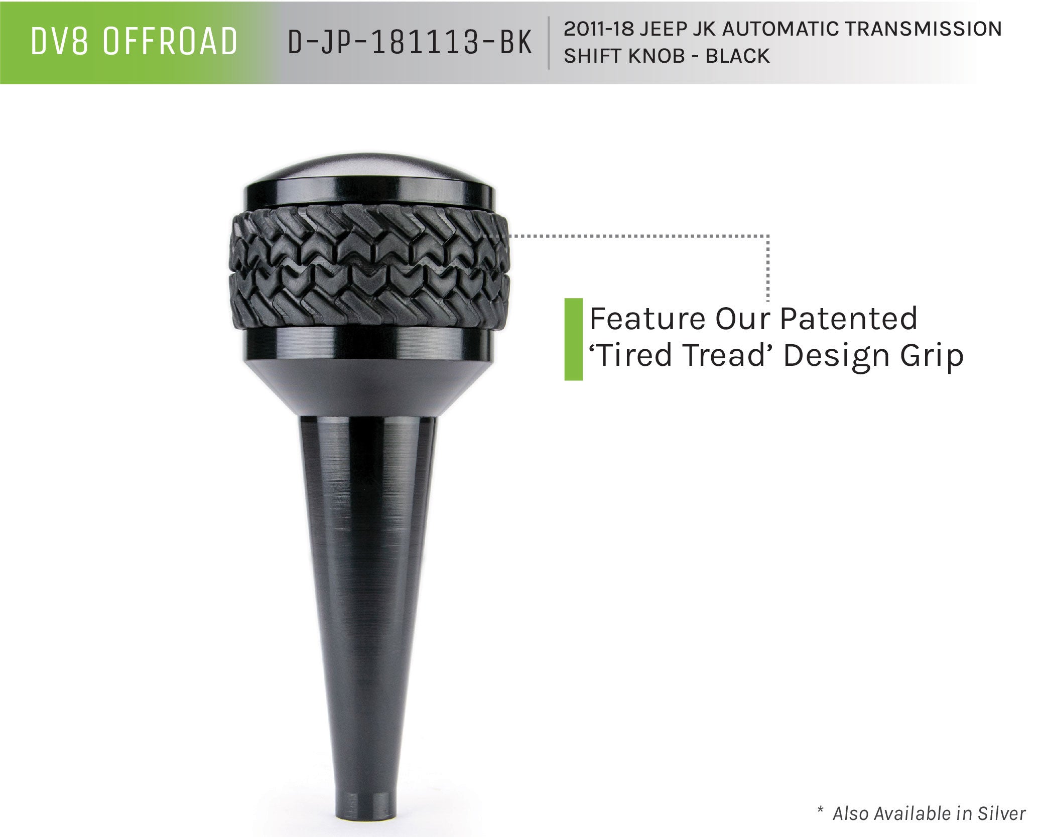 11-18 Jeep JK Auto Trans Shift Knob; Black - Apollo Off-Road