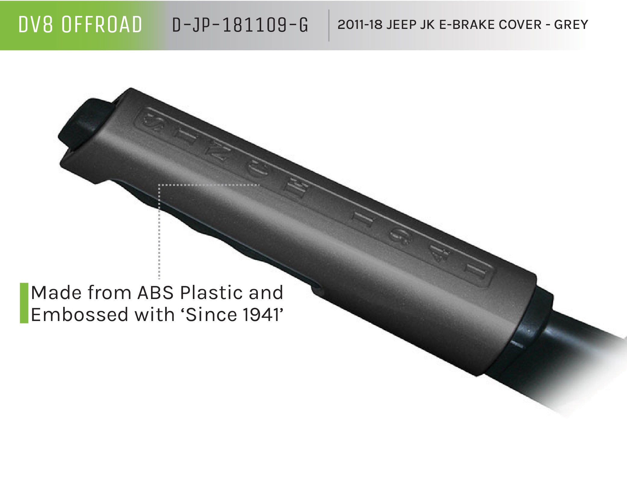11-18 Jeep JK E-Brake Cover; Grey - Apollo Off-Road