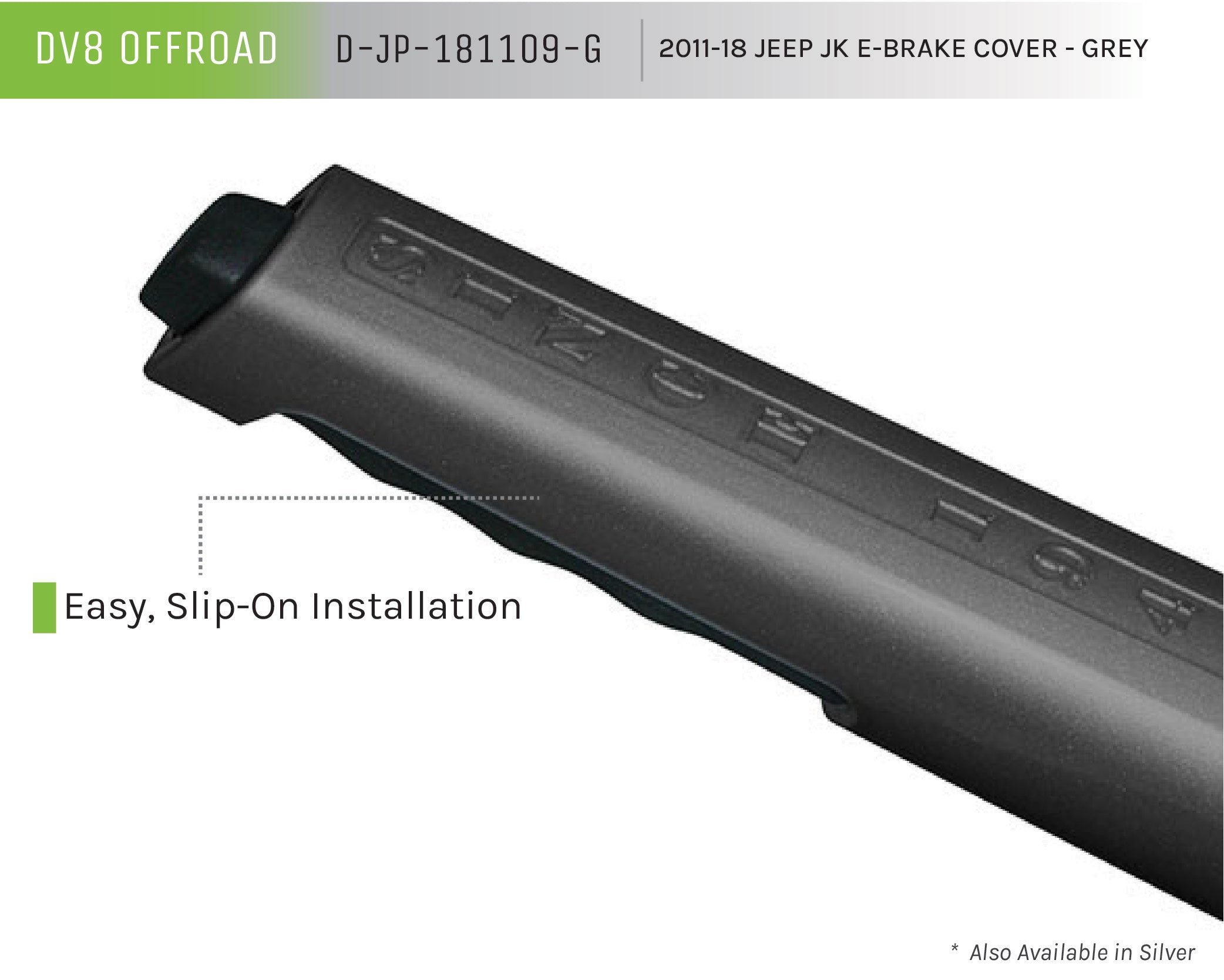 11-18 Jeep JK E-Brake Cover; Grey - Apollo Off-Road