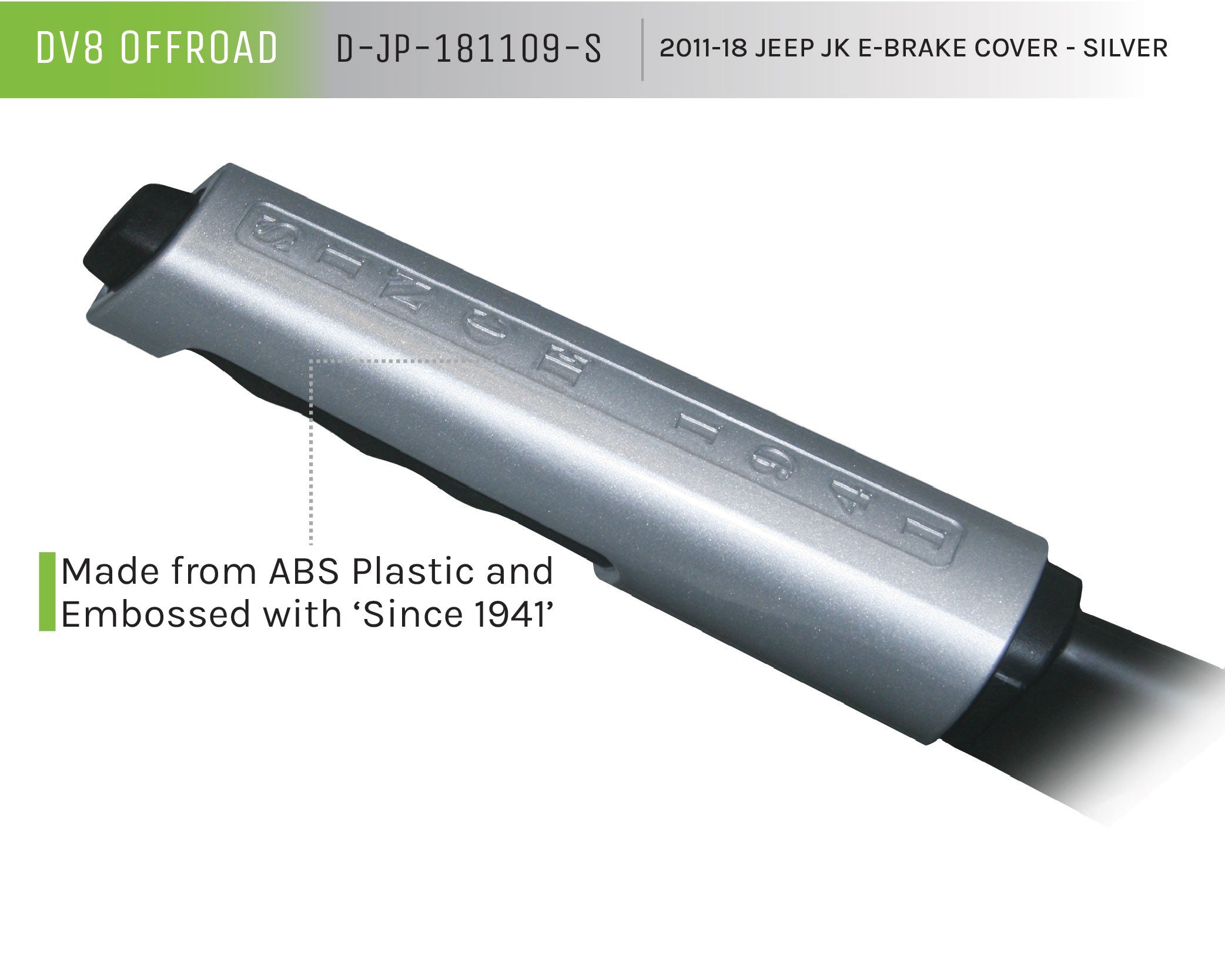 11-18 Jeep JK E-Brake Cover; Silver - Apollo Off-Road