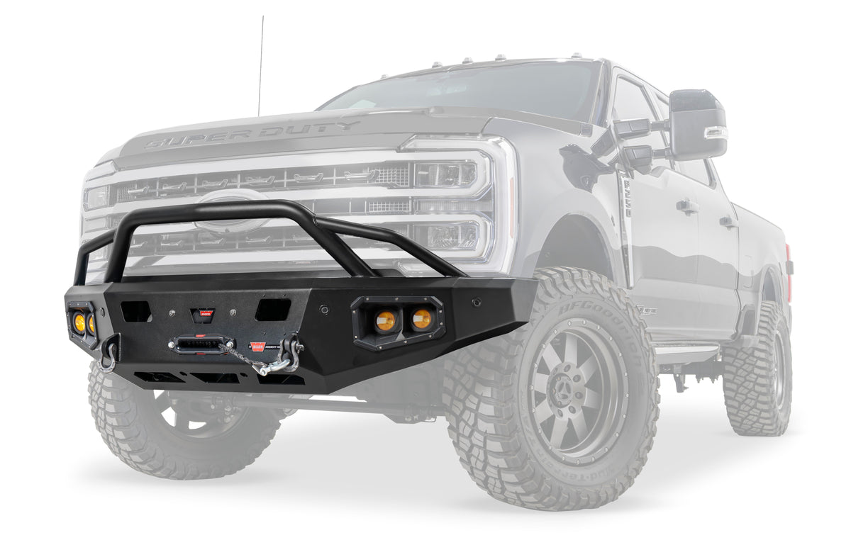 Ascent HD Front Bumper with Prerunner Grille Guard for 23-26 Ford F-250/350/450 Super Duty