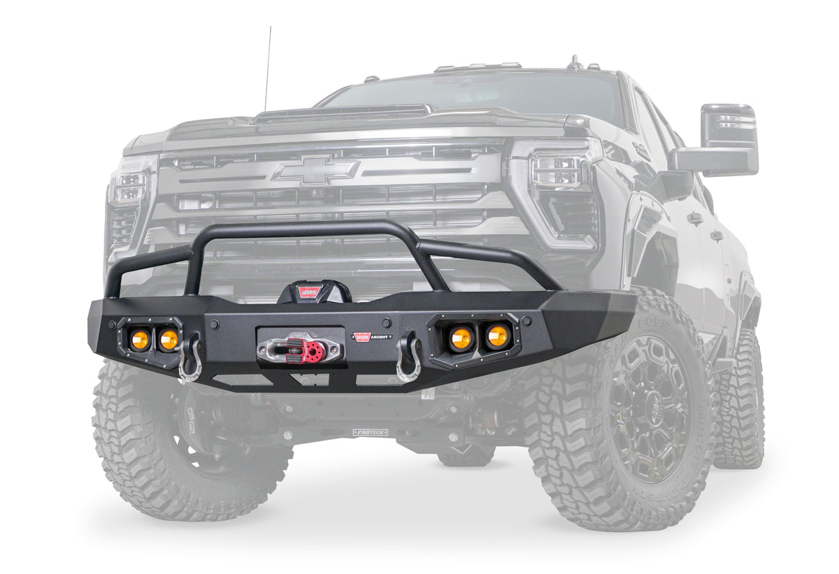Ascent Front Bumper with Prerunner Grille Guard for 24-26 Chevrolet Silverado 2500/3500 HD