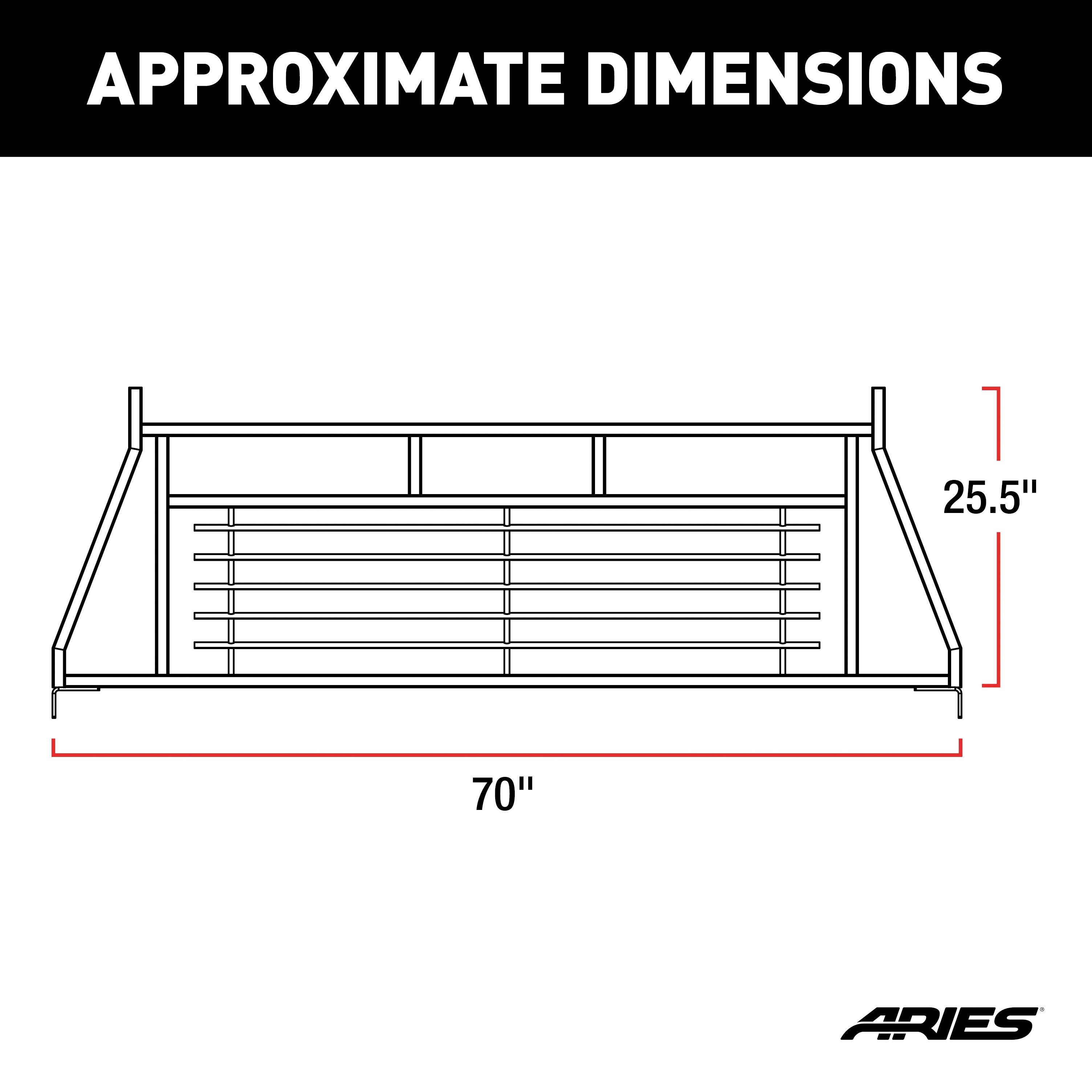 ARIES Classic Black Steel Headache Rack, 2009-2014 Ford F-150, 2019 Ram 2500/3500, 2019-2026 Ram 1500 & more