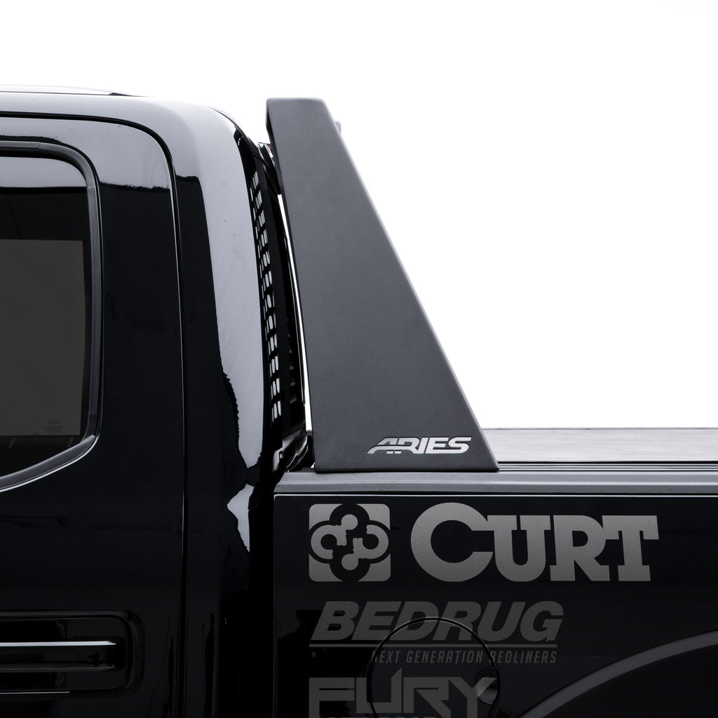 ARIES Switchback Black Aluminum Headache Rack, 2009-2026 Ford F-150, 2022-2025 Ford F-150 Lightning