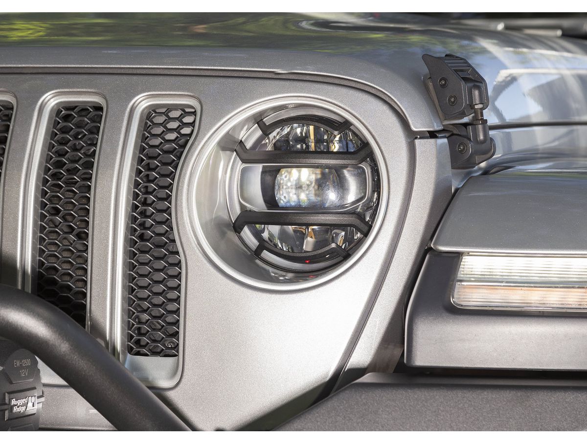 Elite Euro Guard Kit Headlight Black 18-Present Jeep Wrangler / 20-Present Gladiator Rugged Ridge