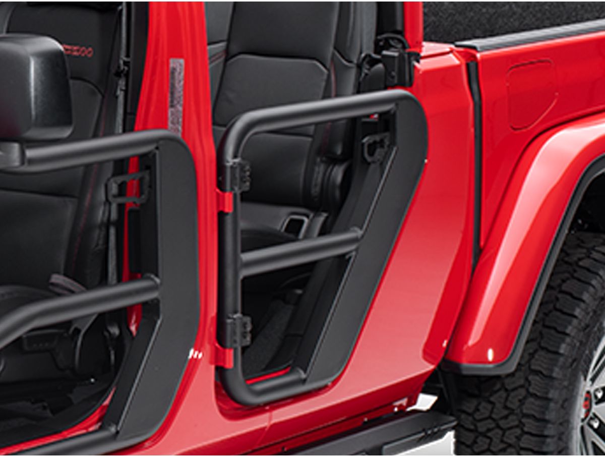 Fortis Tube Doors Rear Textured Black 18-Present Jeep Wrangler / 20-Present Gladiator Rugged Ridge
