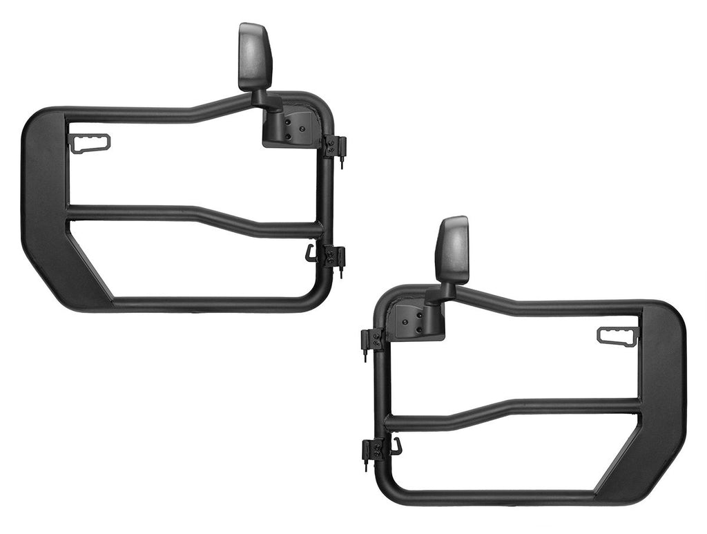 Fortis Front Tube Doors with Mirrors 18-Present Jeep Wrangler / 20-Present Gladiator Rugged Ridge