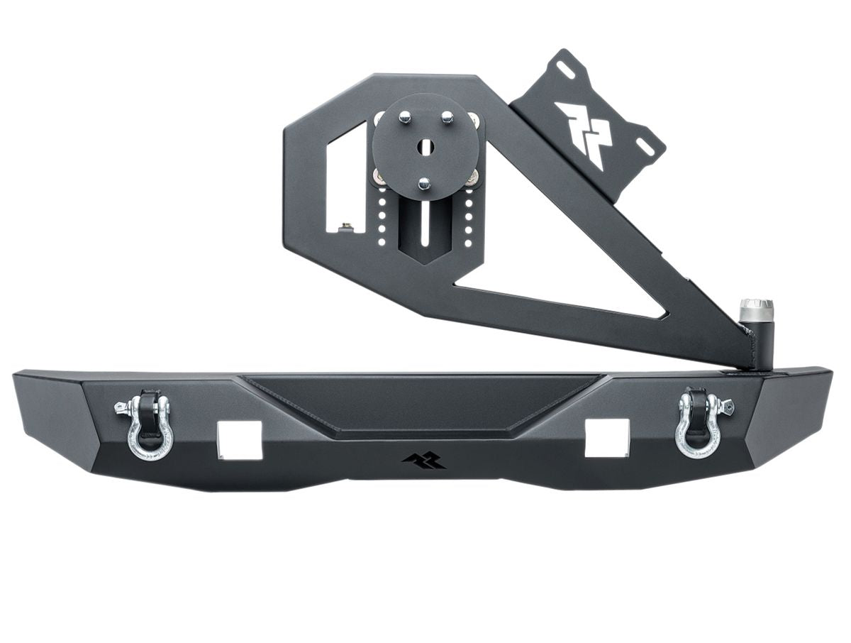 XOR Bumper Rr W/Tire Carrier Black Jeep Rugged Ridge