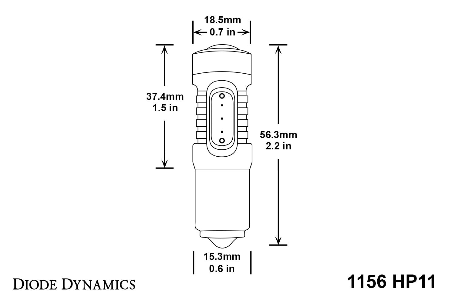 Diode Dynamics 1156 HP11 LED Amber (single)