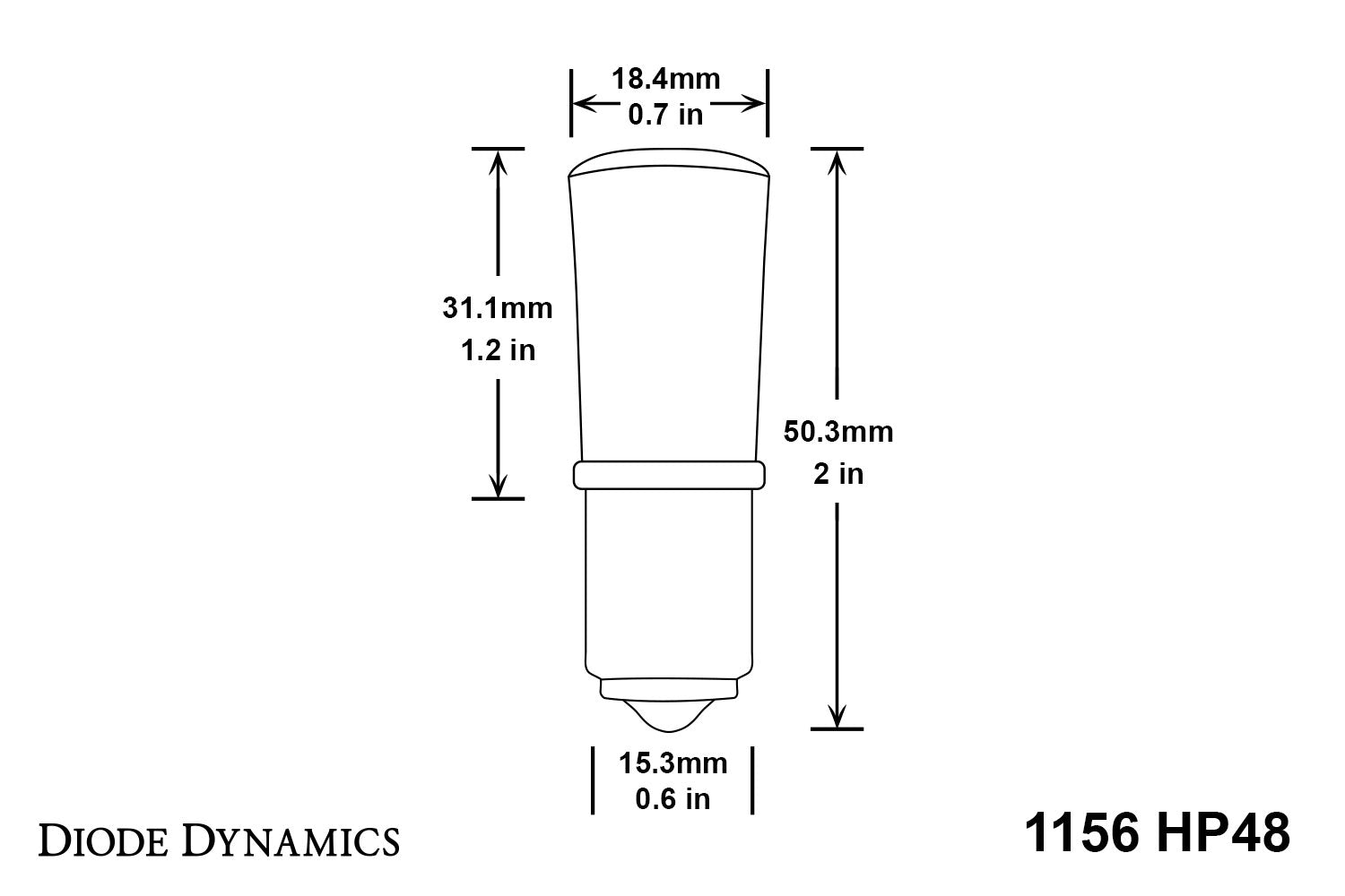 Diode Dynamics 1156 HP48 LED Amber (single)