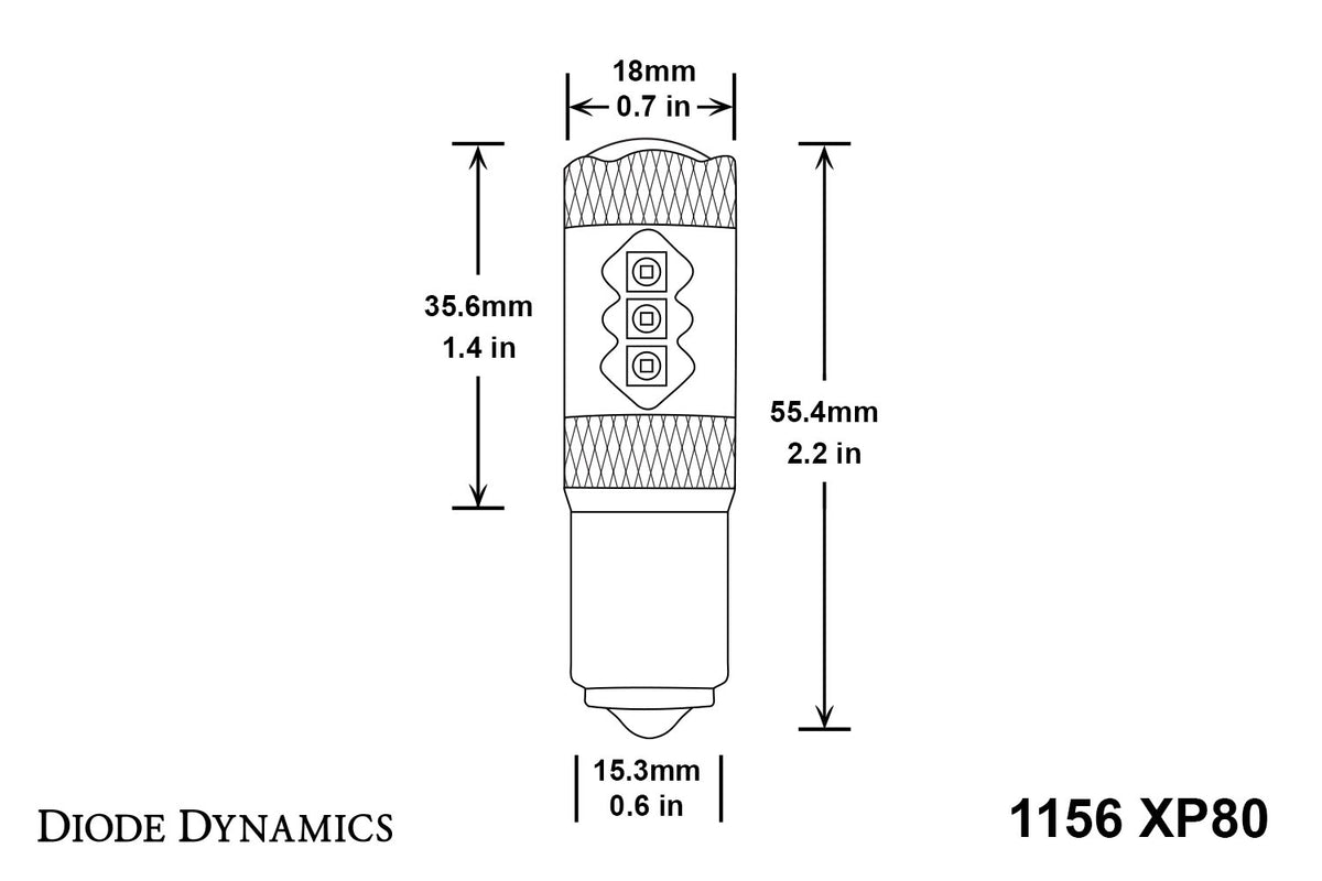 Diode Dynamics 1156 XP80 LED Amber (single)