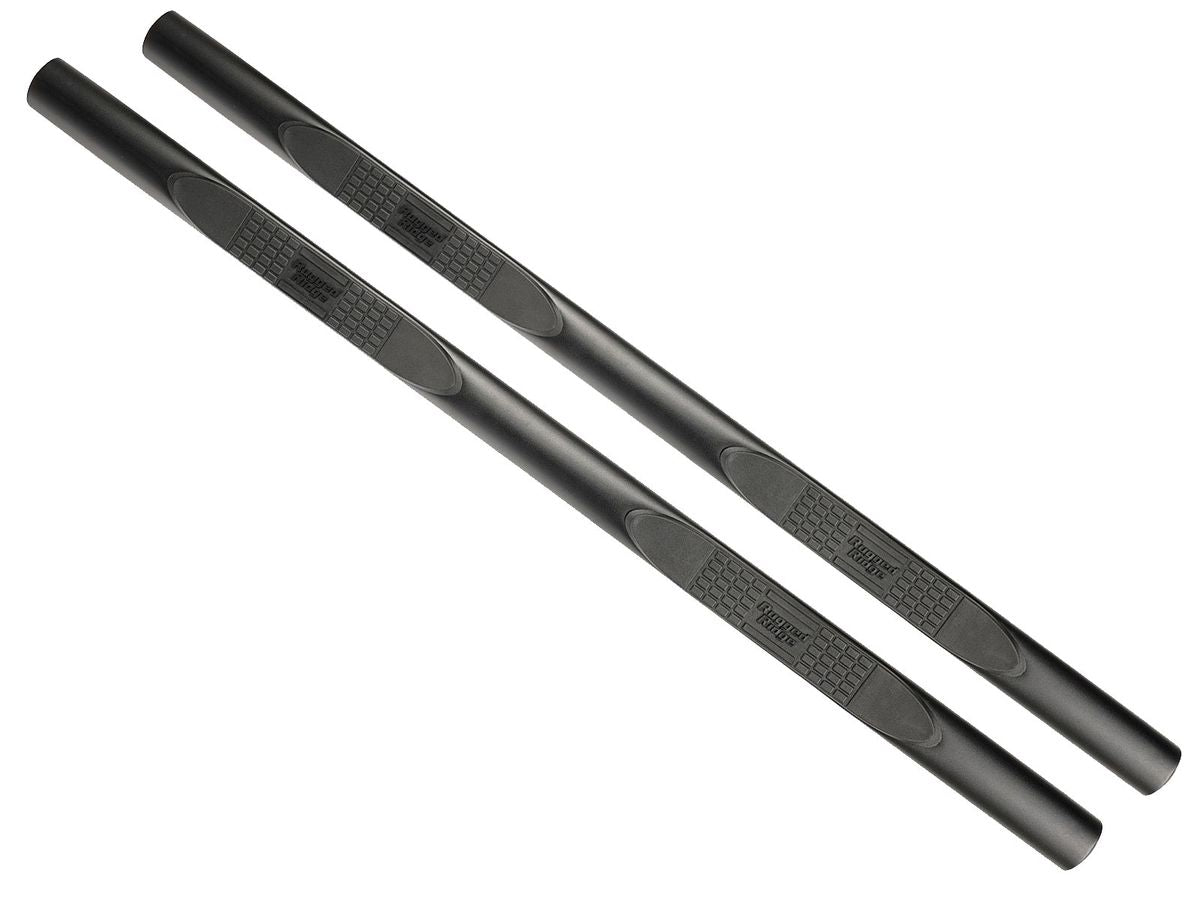Side Step 4 Inch Oval Black 18-Present Wrangler Unlimited JLU 4 Door Rugged Ridge