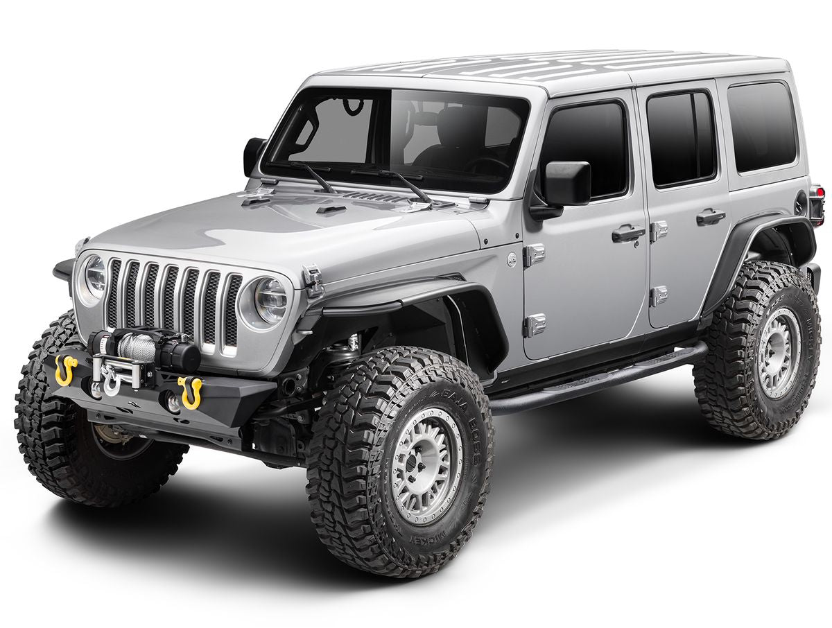 HD Steel Tube Fenders Rear Pair Black 18-Present Jeep Wrangler Jl Rugged Ridge