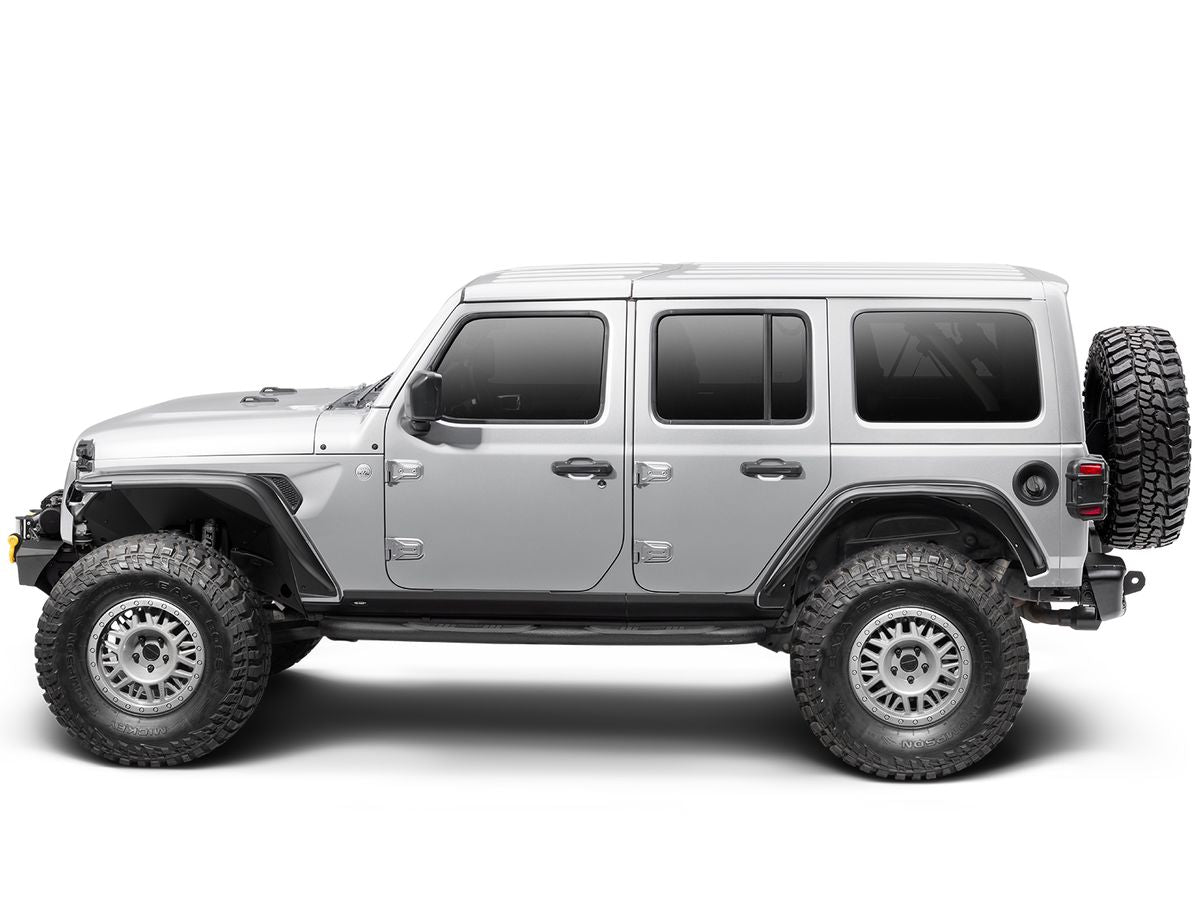 HD Steel Tube Fenders Rear Pair Black 18-Present Jeep Wrangler Jl Rugged Ridge