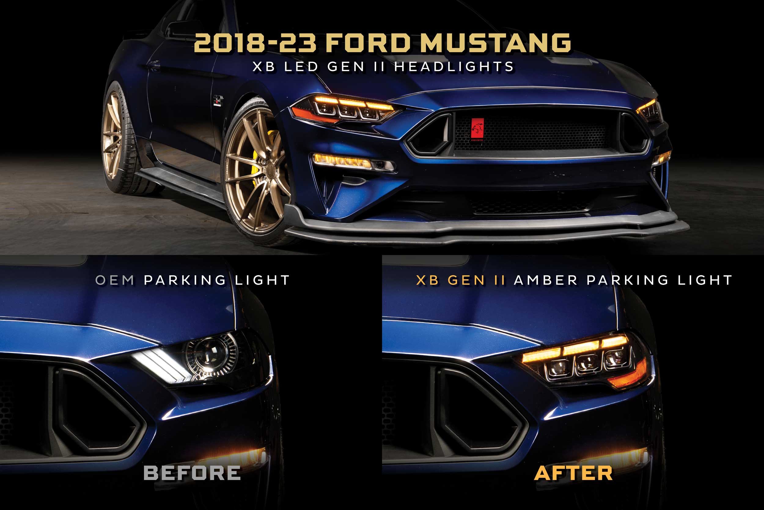 XB LED Headlights: 18-23 Ford Mustang (Gen II / Set)