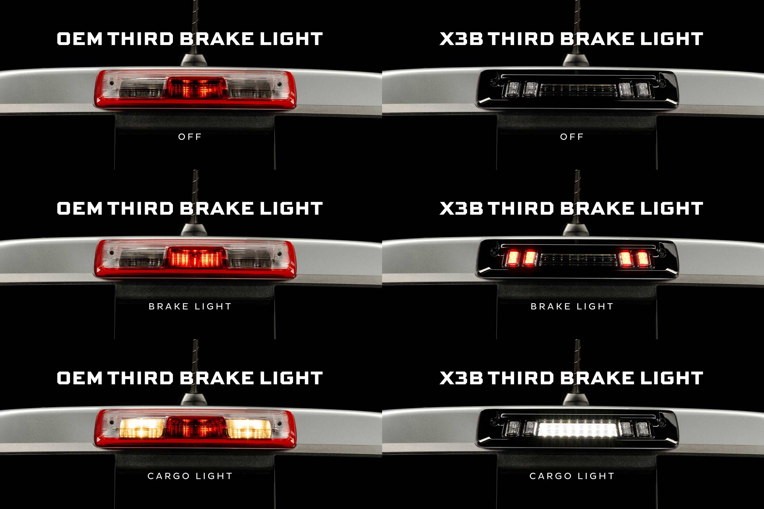 X3B LED Third Brake Light: 2015+ Colorado/Canyon, Clear Lens